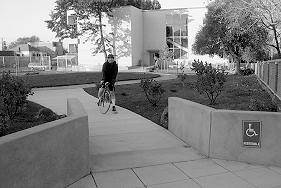 Bicyclist on path